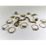 A quantity of 9ct gold jewellery items, approx. total weight 23.7g