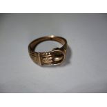 A 9ct gold buckle ring, approx. ring size K1/2, approx weight 2.9g