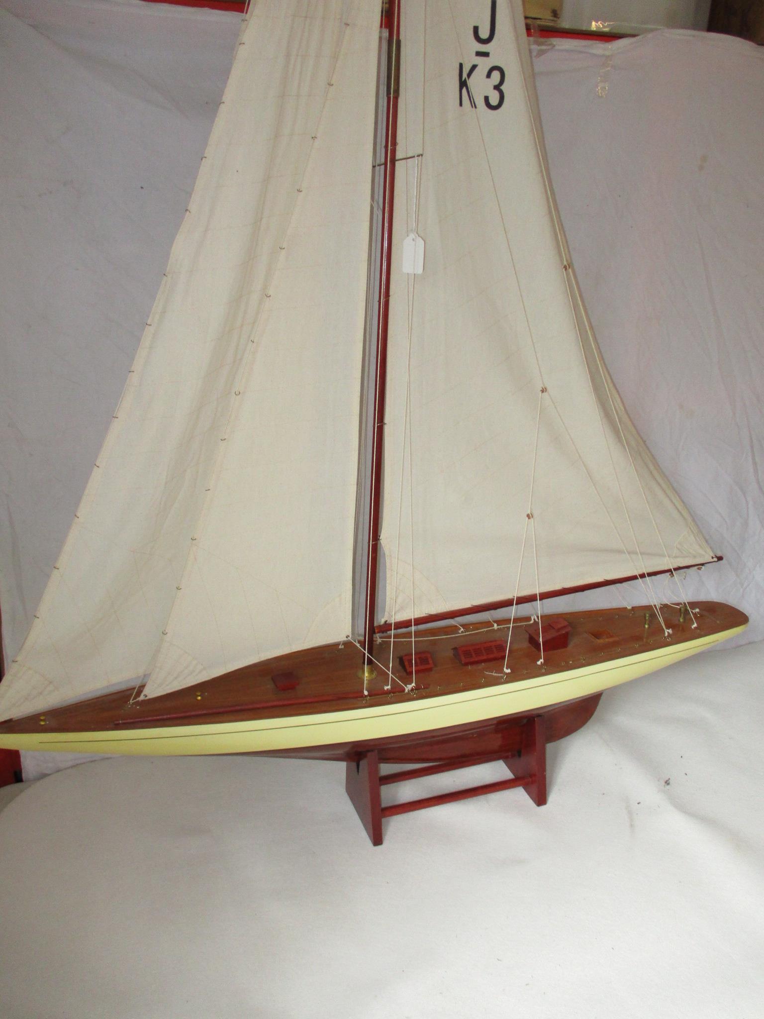 A large model sailing yacht and one other - Image 3 of 11