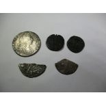 5 Hammered English coins, 3 silver and 2 bronze