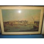 A good, almost antique print of Greenwich Hospital after Canaletto