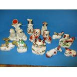 A quantity of 19th century Staffordshire figures