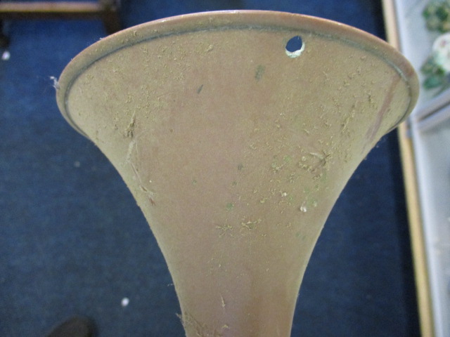 A large vintage copper post horn - Image 3 of 5