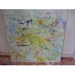 An original abstract mixed media painting on canvas, untitled No4, by Michael Coulson