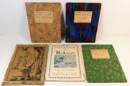 Three Japanese books with colour plates & prints b