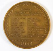 A 1938 bronze London Midland Scottish railway meda