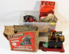A Mamod Minor No.1 stationary steam engine twinned