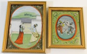 Two small framed Indian watercolours, largest appr