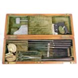 A 19thC. mahogany medical surgeons case with instr