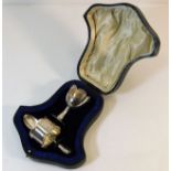 A cased Sheffield silver christening set by Aitken