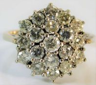 An 18ct gold ring set with approx. 2ct diamonds si