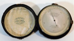 A cased brass Newton & Co. compensated barometer 3