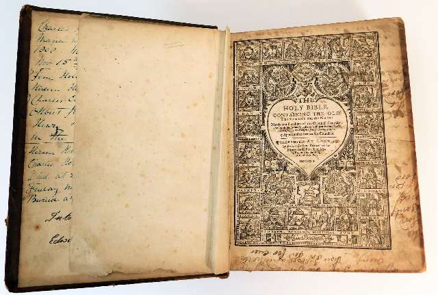 A 17thC. bible dated 1631 by Robert Barker. Proven