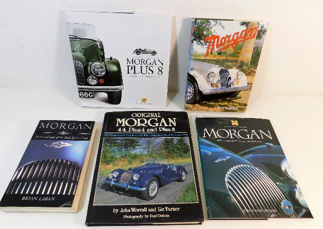 Five books relating to motor car Morgan
