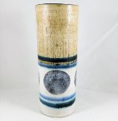 A Troika St. Ives pottery mixed finish cylinder va