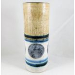 A Troika St. Ives pottery mixed finish cylinder va