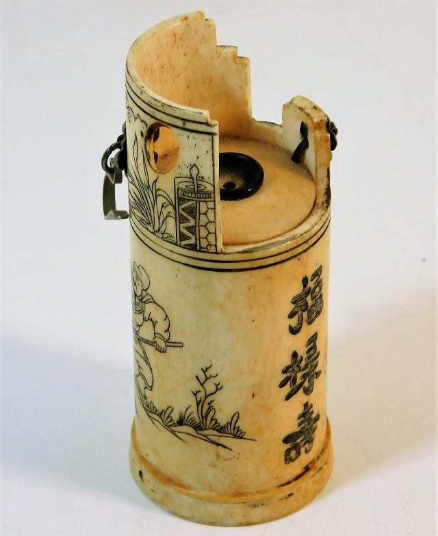 A c.1900 Chinese ivory opium pipe