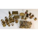 A quantity of dolls house miniature brass fixtures