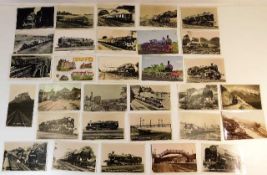 Approx. 32 steam railway interest postcards