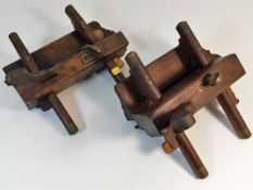 Two antique plough planes including one E. Preston