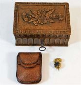 A Victorian carved walnut box, twinned with a gilt