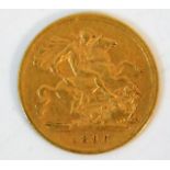 An 1896 Victorian half gold sovereign