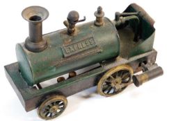 A vintage tin plate "Express" steam engine 7.375in