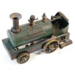 A vintage tin plate "Express" steam engine 7.375in