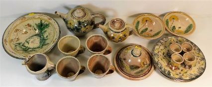 A quantity of Nick Chapman studio pottery, some pi