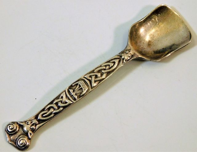 A mid 20thC. Birmingham silver spoon of Celtic des