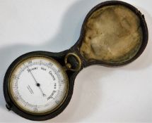 A cased brass barometer by Thompson Ashford