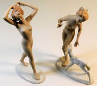 Two art deco porcelain figures by Wallendorf, one