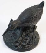 A French 19thC. bronze figure of a snipe by I. Bon