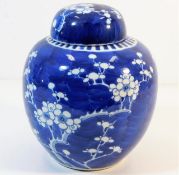 A c.1900 Chinese porcelain ginger jar with prunus