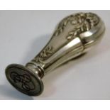 A French silver seal with fitted case