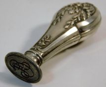 A French silver seal with fitted case