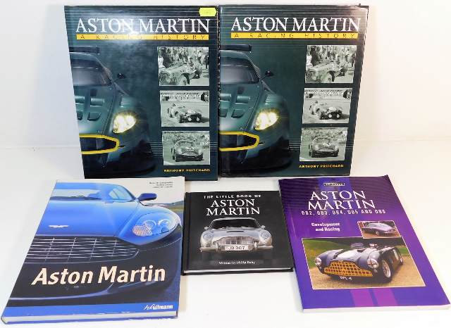 Five books relating to motor car Aston Martin