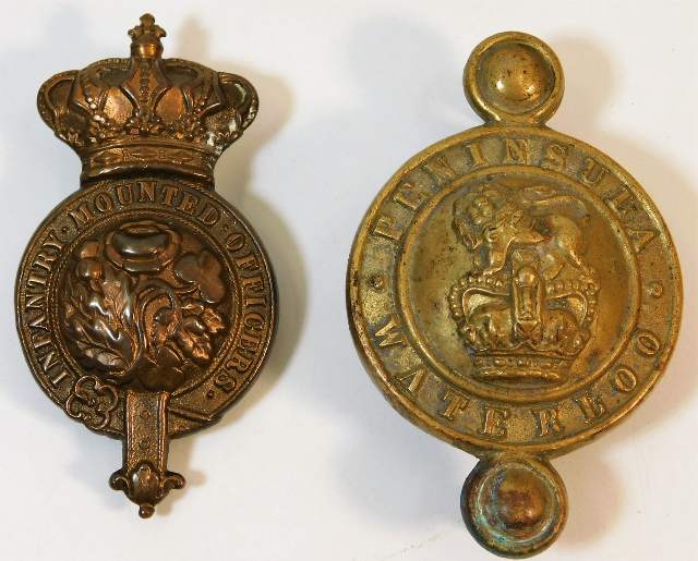 An Infantry mounted officer badge & a Peninsula Wa