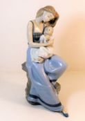 A large Lladro Nao porcelain figure of mother with
