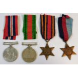 A WW2 four medal set believed to have been won by Lt. Col. 4805475 Harry Taylor