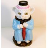 A c.1890 porcelain cat oi lamp base 10.125in tall