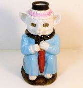 A c.1890 porcelain cat oi lamp base 10.125in tall