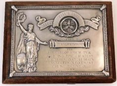 A silver mounted Cycling Touring Club plaque award