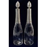 A pair of elegant French 0.950 silver mounted cut