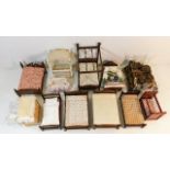 A quantity of miniature dolls house bedroom furnis