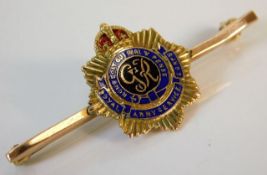 A 9ct gold George VI sweetheart brooch 4.4g 1.75in