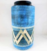 A Troika pottery cylindrical vase with shouldered