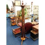 A 19thC. walnut cloakroom coat & hat stand with ro