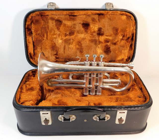 A Boosey & Hawkes cornet with case