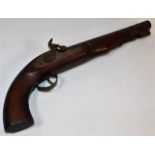 A 19thC. percussion naval pistol 15.625in long
